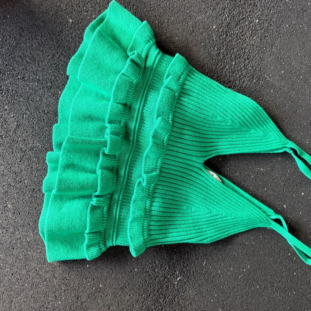 Green Ruffled women top